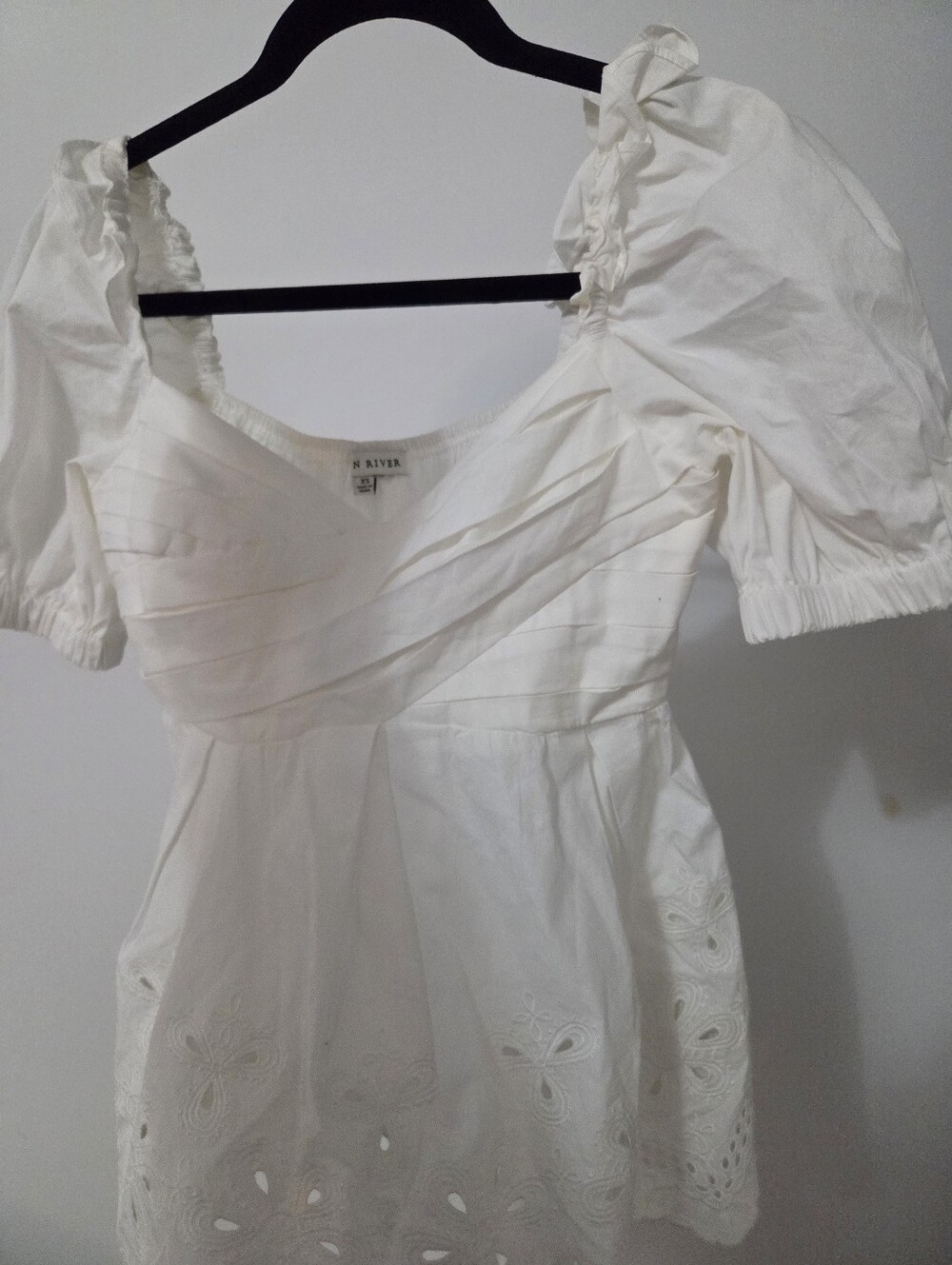 Moon River Eyelet Peplum Top - Picture 1 of 9
